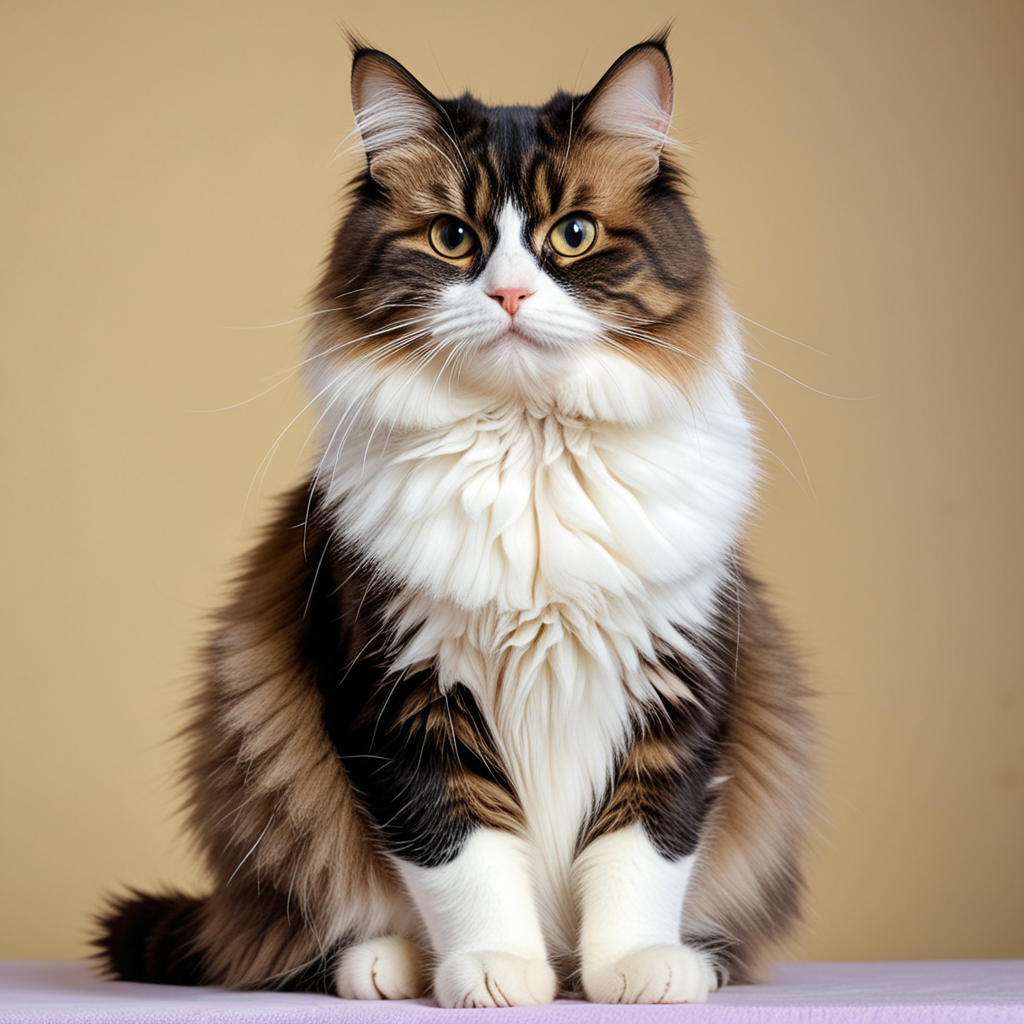 Detailed portrait of a fluffy cat